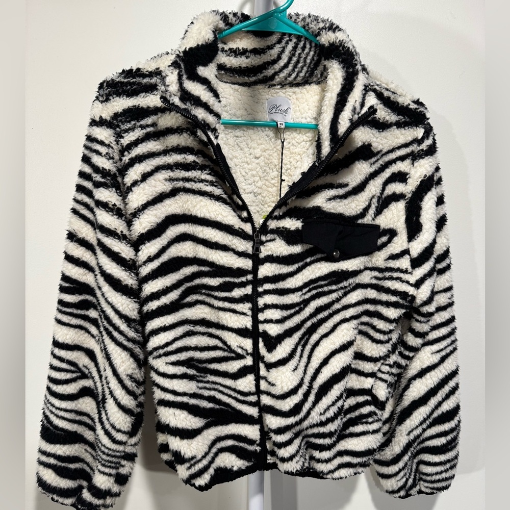 Chic Zebra Pattern Teddy Jacket - Picture 5 of 9